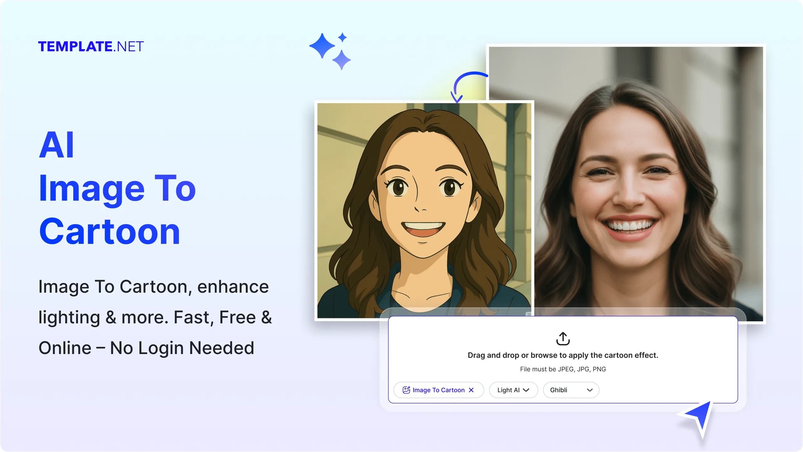 Free AI Image to Cartoon Generator, Turn photo to Cartoon Online [ No Signup ]